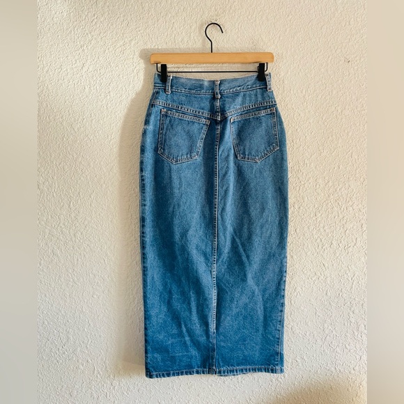 Vintage Billy Blass Button Front Jean midi Skirt - Picture 5 of 9